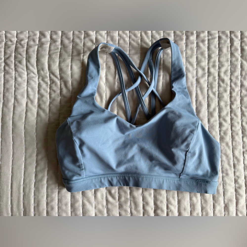 lululemon athletica Light Blue Strappy Back Sports Bra